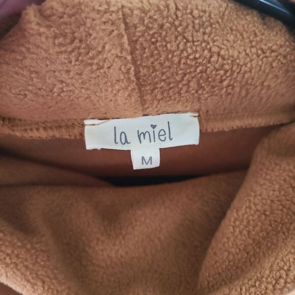 La Miel US Womens M Camel Brown Cowl Neck Sweater With Ribbed Hem & Sleeves - Picture 6 of 10